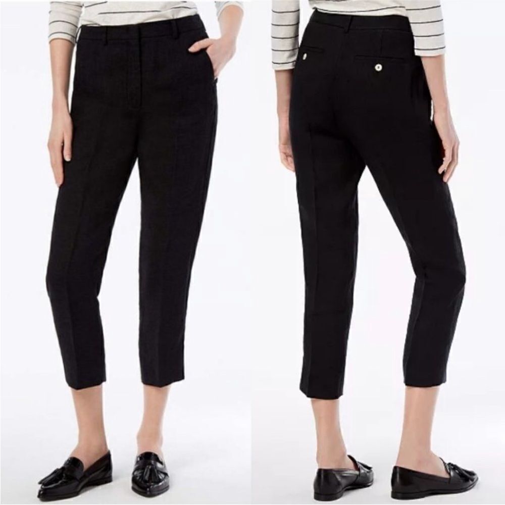 MaxMara Weekend Khat Linen Cropped Pants in Black Sz 6
